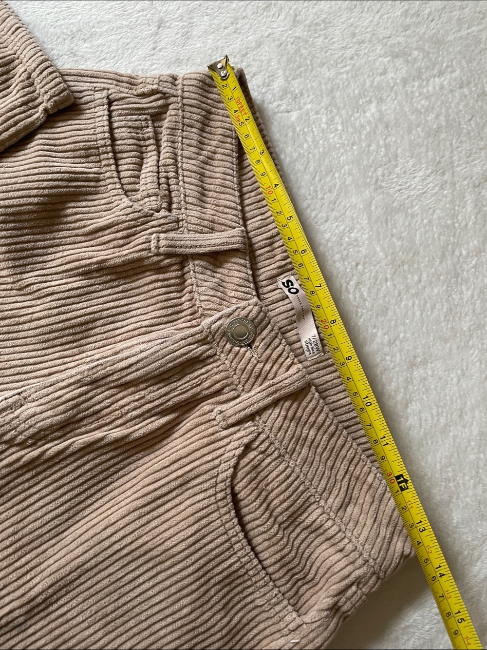SO Goods for Life beige corduroy pants 7/28W high-rise, straight-leg - Picture 4 of 11